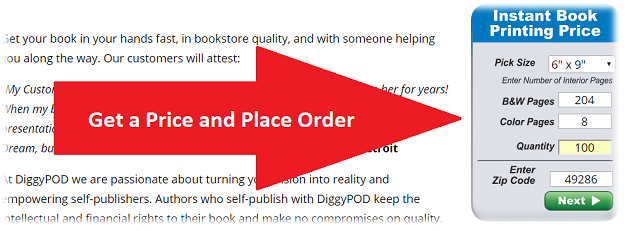 place book printing order